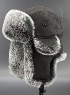 VISON 新款雷锋帽男士大码护耳防寒帽冬天东北棉帽子滑雪帽复古潮