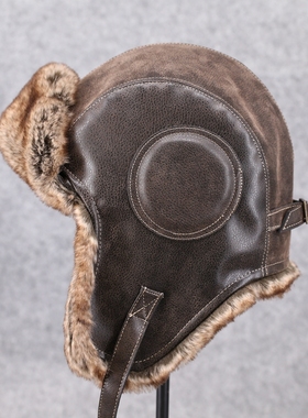 VISON 雷锋帽男飞行员帽女冬天滑雪帽骑车轰炸机保暖毛帽子韩版潮