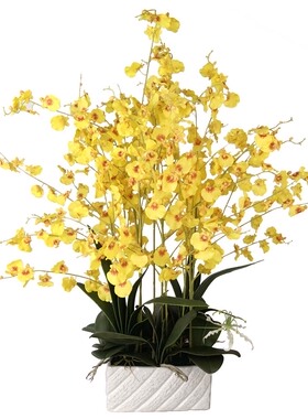 设计师黄色手感样板间装饰花高端