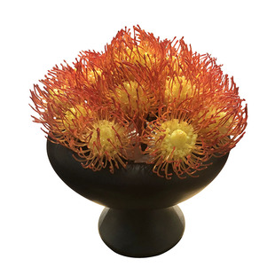 新中式仿真禅意红色针垫花风轮花帝皇花餐桌玄关酒店别墅软装会所