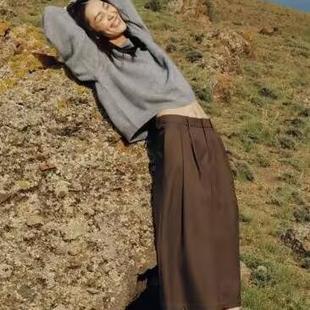 大表姐同款！松弛感100%山羊绒衫女圆领套头毛衣宽松慵懒风针织衫