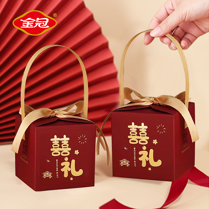 金冠喜糖礼盒含糖成品混装盒装伴手礼结婚专用套装回礼高档包装
