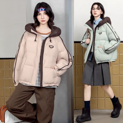 2025款女休闲宽松短款羽绒服九成品9003李半成品定制翻新加厚加工