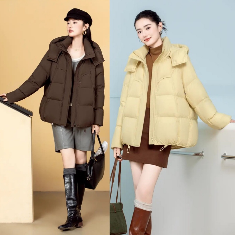 2025款女休闲宽松短款羽绒服九成品6006叶半成品定制翻新加厚加工