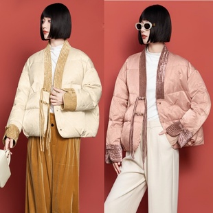 2025款女休闲宽松短款羽绒服九成品F760李半成品定制翻新加厚加工