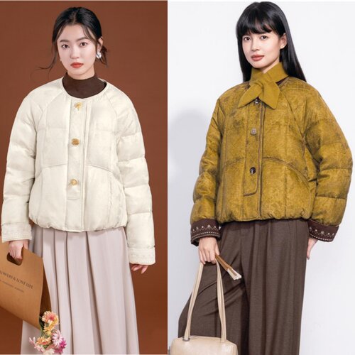 2026新款女休闲款羽绒服九成品半成品衣皮定制翻新加厚加工FM730