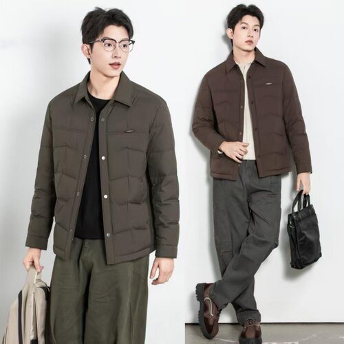 2025新款男士休闲短款羽绒服九成品半成品衣壳翻新定制加工FM1011