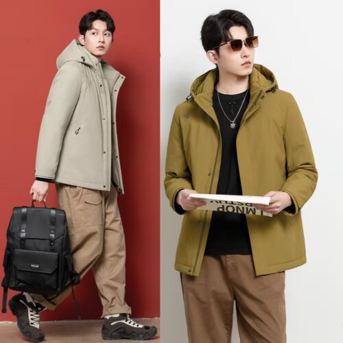 2026新款男装活面脱卸款羽绒服半九成品衣皮壳翻新定制加工FM8079