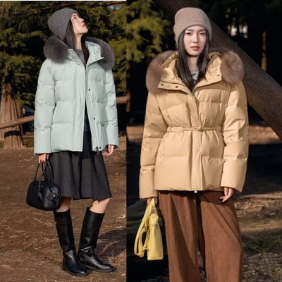 2025新款女装短款羽绒服面包服半九成品衣壳F6828李翻新定制加工