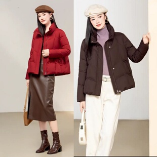 2025款女休闲宽松短款羽绒服九成品6001叶半成品定制翻新加厚加工