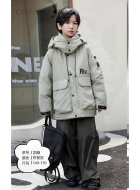 2025款童装男童款羽绒服九成品K299童半成品衣皮翻新冲绒定制加工