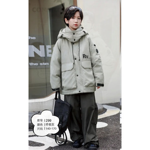 2025款童装男童款羽绒服九成品K299童半成品衣皮翻新冲绒定制加工