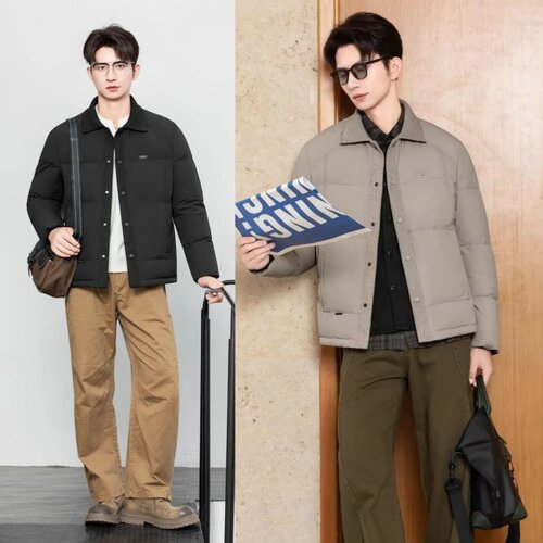 2026新款男士休闲款羽绒服九成品半成品衣皮壳翻新定制加工YM7709