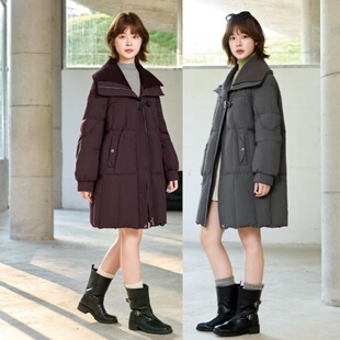 新款 羽绒服九成品女半成品衣皮定制翻新加厚加工A617 女休闲宽松款