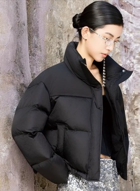 2025款女休闲宽松短款羽绒服九成品8302半成品董定制翻新加厚加工