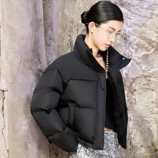 2025款女休闲宽松短款羽绒服九成品8302半成品董定制翻新加厚加工