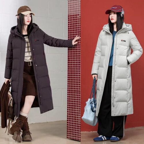 2026新款女修身长款羽绒服九成品女半成品定制翻新加厚加工YM8803