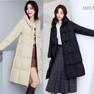 特价款女式时尚修身长款羽绒服九成品6658半成品定制翻新加厚加工