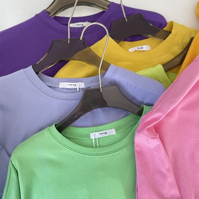 糖果色短袖T恤短袖纯色