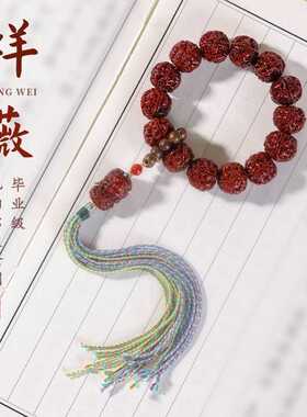 尼泊尔大金刚菩提手串男士盘玩佛珠手持爆肉纹文玩菩提子手链