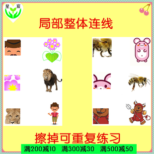 局部整体连线 自闭症 发育迟缓 孤独症 特教教具 干预训练卡片