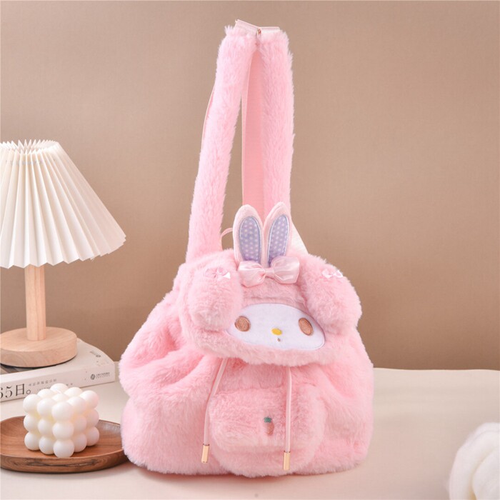 日系可爱卡通毛绒儿童成人双肩包出行背包学生小书包礼物亲子包