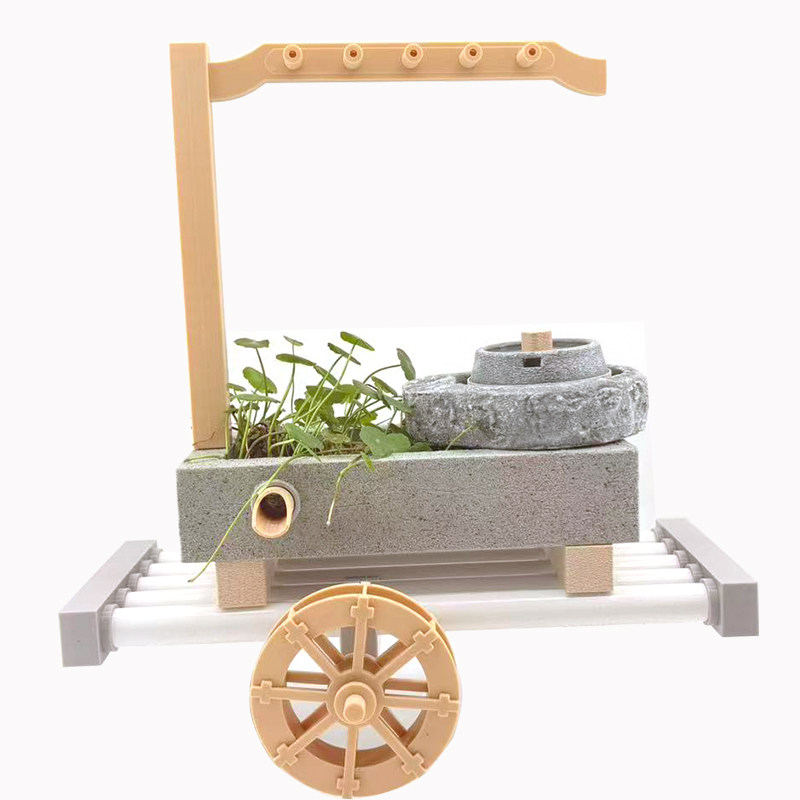 古法缸循环水景塑料养龟缸底座板半手工水族箱风景流水摆件