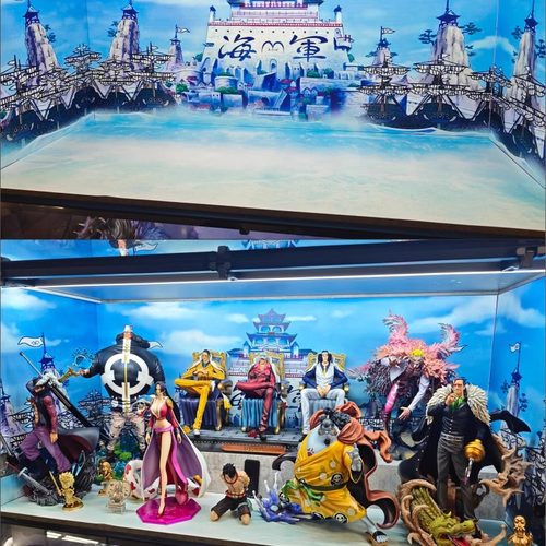 海贼王手办柜贴画海军阳光号场景