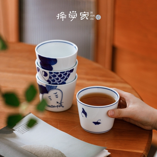 择学家景德镇陶瓷水杯套装家用杯子随手杯马克杯咖啡杯套装青花瓷