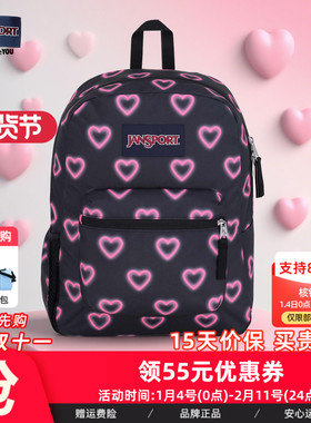 JanSport旗舰店暗夜甜心印花女通勤旅行轻便双肩背包男学生书包