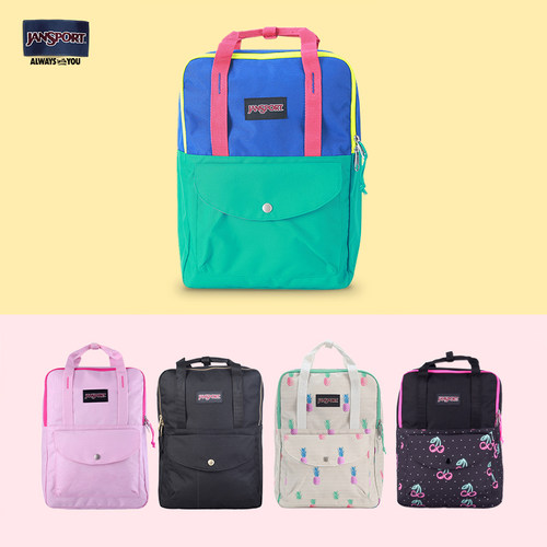 甜香凤梨珍珠粉双肩包Jansport