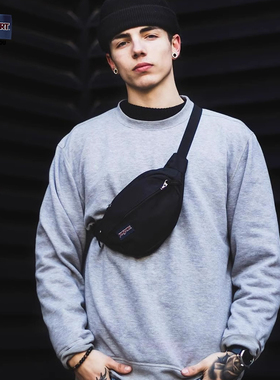 JanSport潮流户外百搭男女休闲时尚经典黑腰包胸包单肩骑行  TAN1