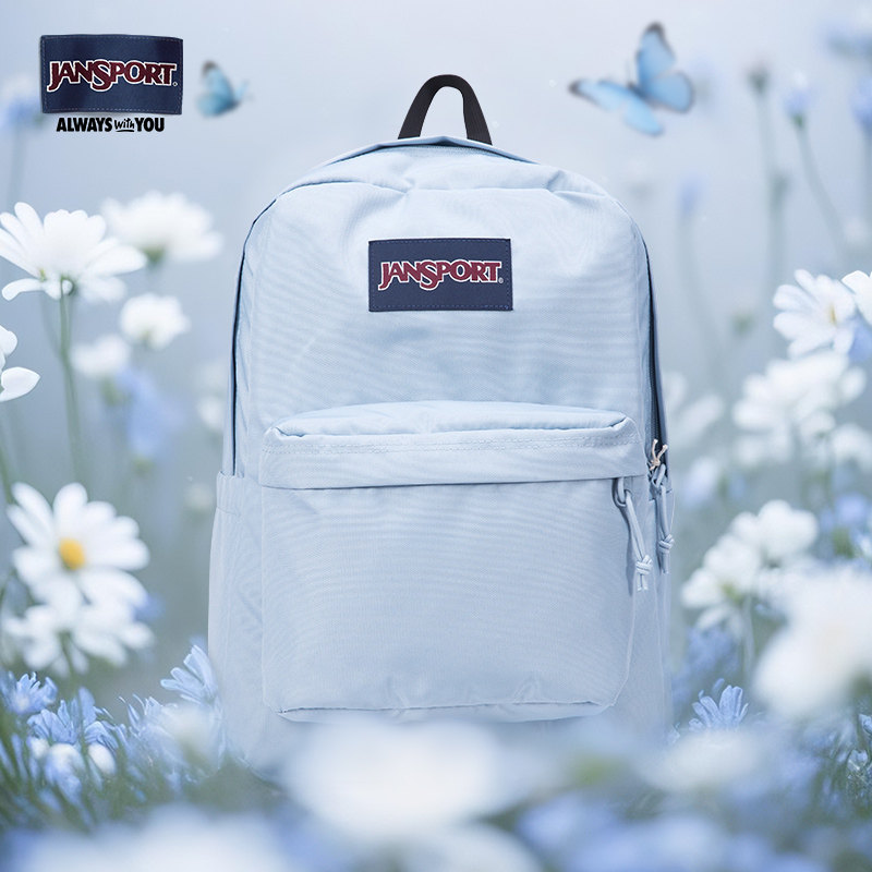 JanSport中号款雾霾蓝双肩背包