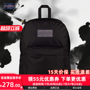 双肩电脑背包男士 JanSport背包女生2025新款 黑武士大容量旅行背包