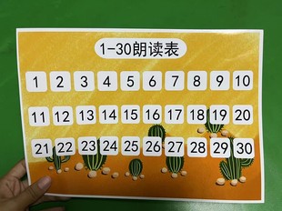 1-30朗读表指数卡全脑早教闪卡歌数到30音乐唱读卡七田式数数儿歌