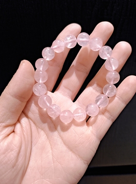 12月特价活动 10m粉水晶素圈手串手链实物更粉更漂亮
