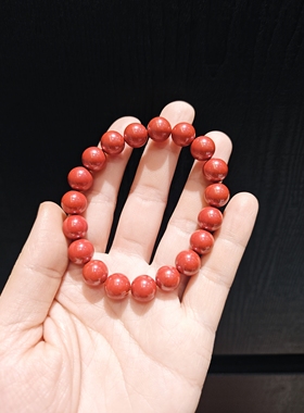 10m高含量朱砂帝王砂素圈手串手链手围大很重