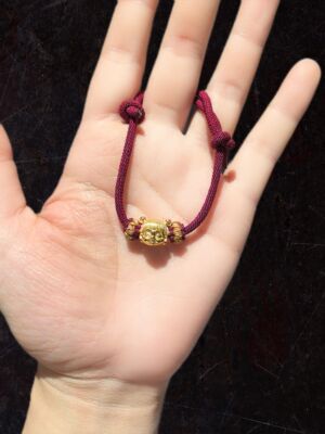 925纯银11乘9m哪吒头像配手编红绳手串手链先戴金后戴银