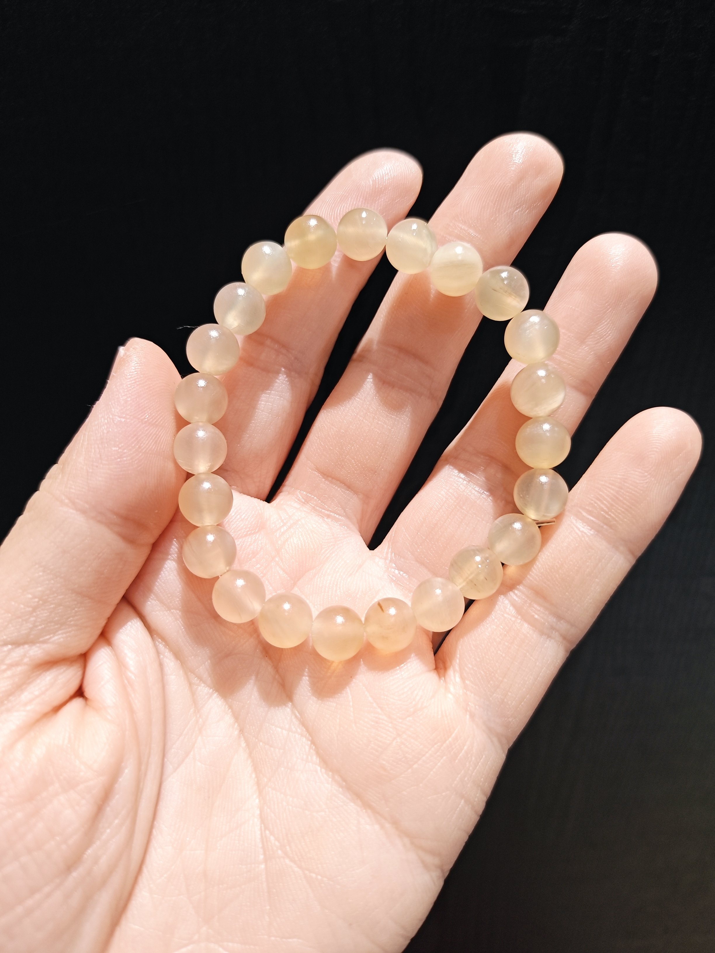 7m羊角素圈手串手链很透接受内部天然结构杂质少品质好