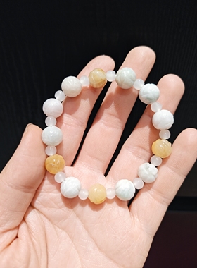 10m翡翠配玉髓手串手链多样性发货