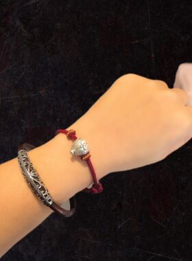 999足银硬银叮当猫哆啦A梦红绳款手绳