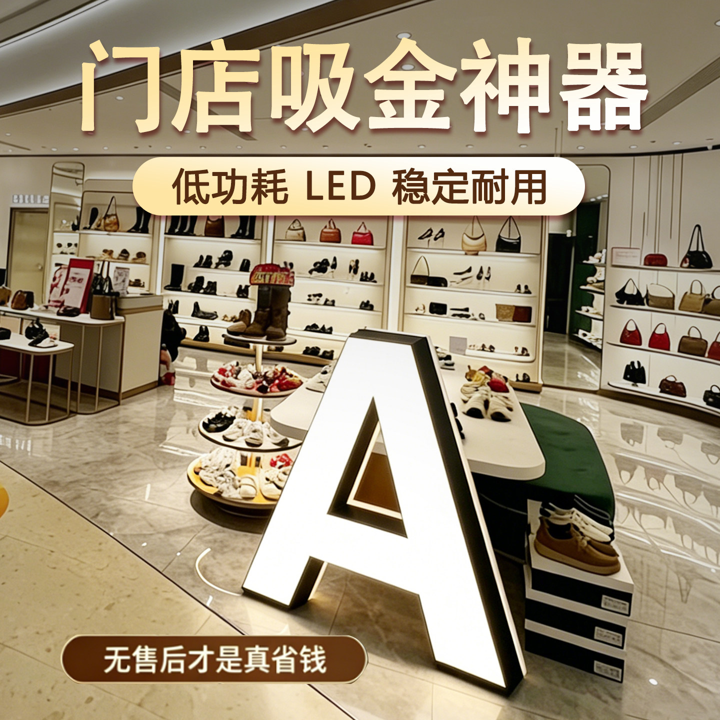 领创迷你发光字门头招牌亚克力led广告字定做背高亮背景墙商铺