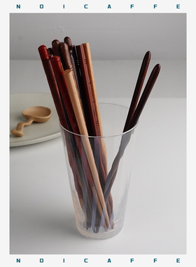 诺裔家 朝族器 小栗木器手工制印尼铁木方头环保天然原木无漆筷子