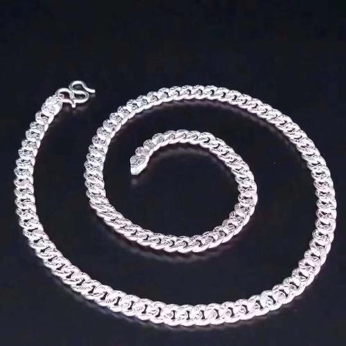 足银999男士嘻哈马鞭链项链