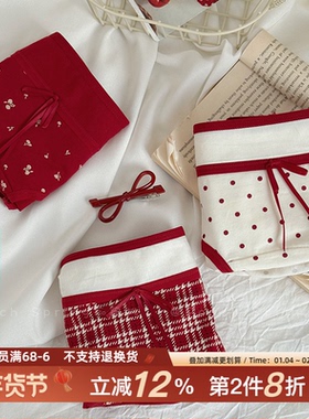 「樱落慕斯」马年本命红色内裤女生纯棉中腰过年结婚喜庆10A抑菌