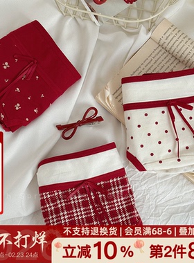 「樱落慕斯」马年本命红色内裤女生纯棉中腰过年结婚喜庆10A抑菌