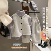 套装 2026新款 BTZ063 毛呢套装 秋冬儿童马甲长裤 年款 小香风法式