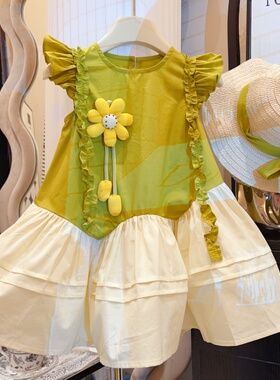 HHkids女童连衣裙夏季2025新款无袖背心裙洋气宝宝甜美裙子BQZ253