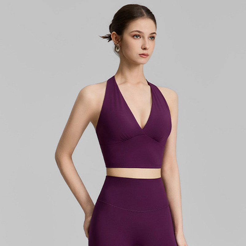 Stelar春季新品V领运动内衣女外穿挂脖瑜伽背心固定杯收副乳瑜伽,运动/瑜伽/健身/球迷用品,瑜伽内衣,淘宝优惠券,粉丝福利购,淘宝优惠卷