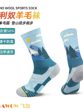 徒步登山跑步美利奴羊毛运动袜